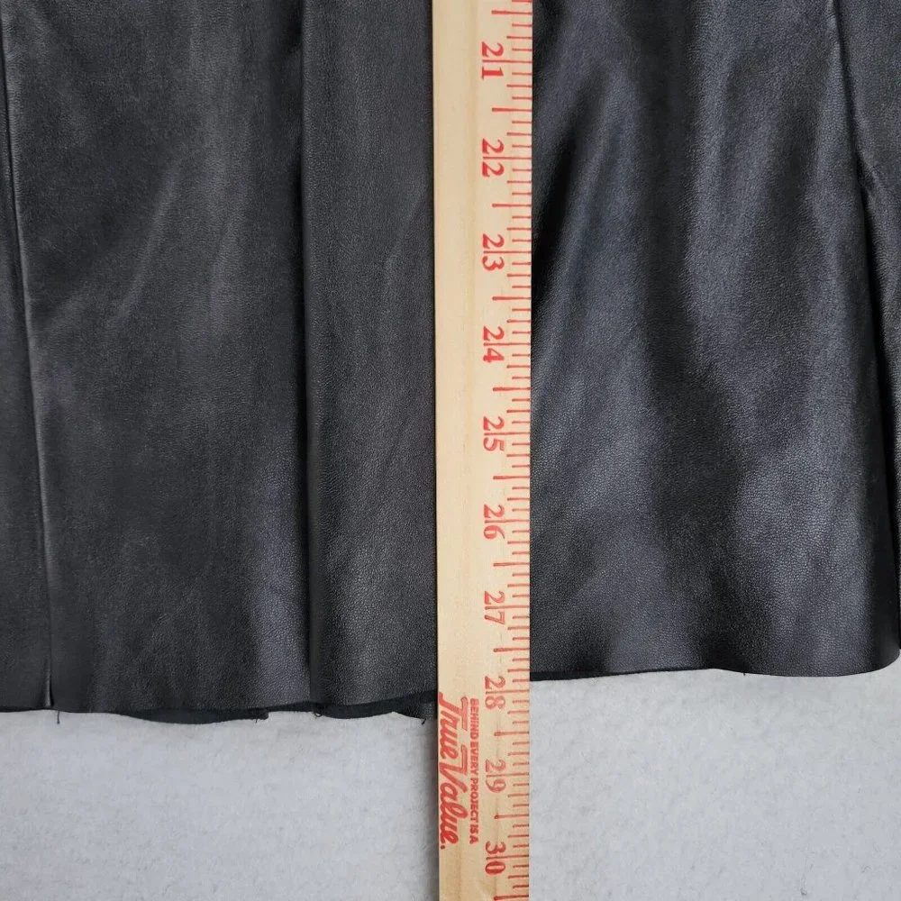 Lane Bryant Skirt Womens 22 Black Faux Leather A Line Plus Size Flare Cocktail - Picture 6 of 10